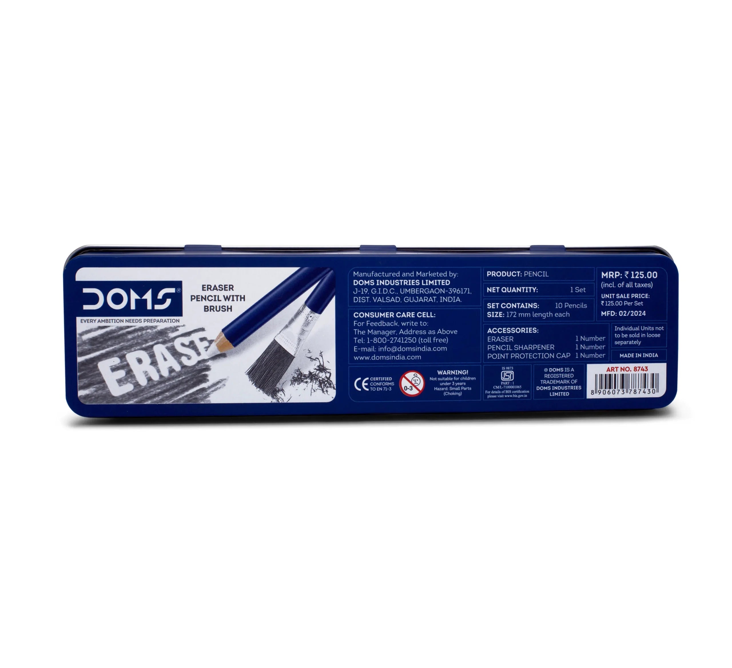 DOMS PENCIL 8743 SUPERIO PENCIL; 10PCS TIN DOMS PENCIL 8743 SUPERIO PENCIL; 10PCS TIN